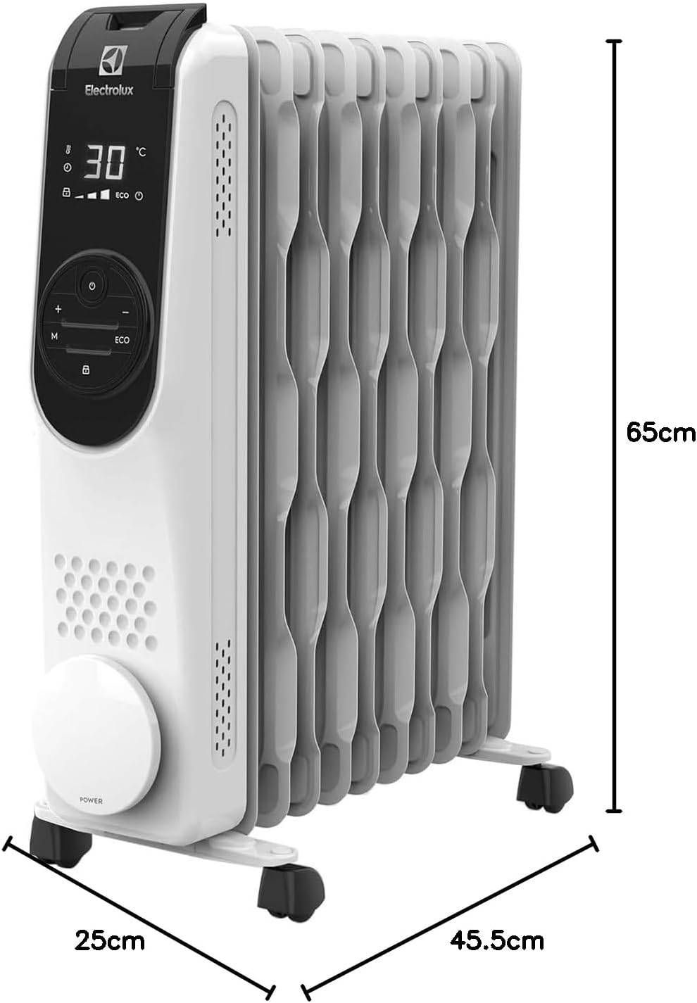 エレクトロラックス オイルヒーター ホワイト EO12D101C0 暖房効率抜群 省エネ設計 安全性重視 電気ヒーター 電気暖房