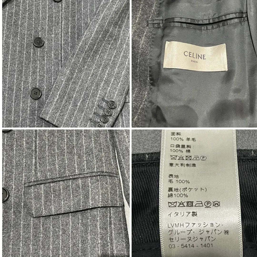 セリーヌ CELINE テーラードジャケット ダブルブレスト ショート セリーヌ CELINE テーラードジャケット ダブルブレスト ショート