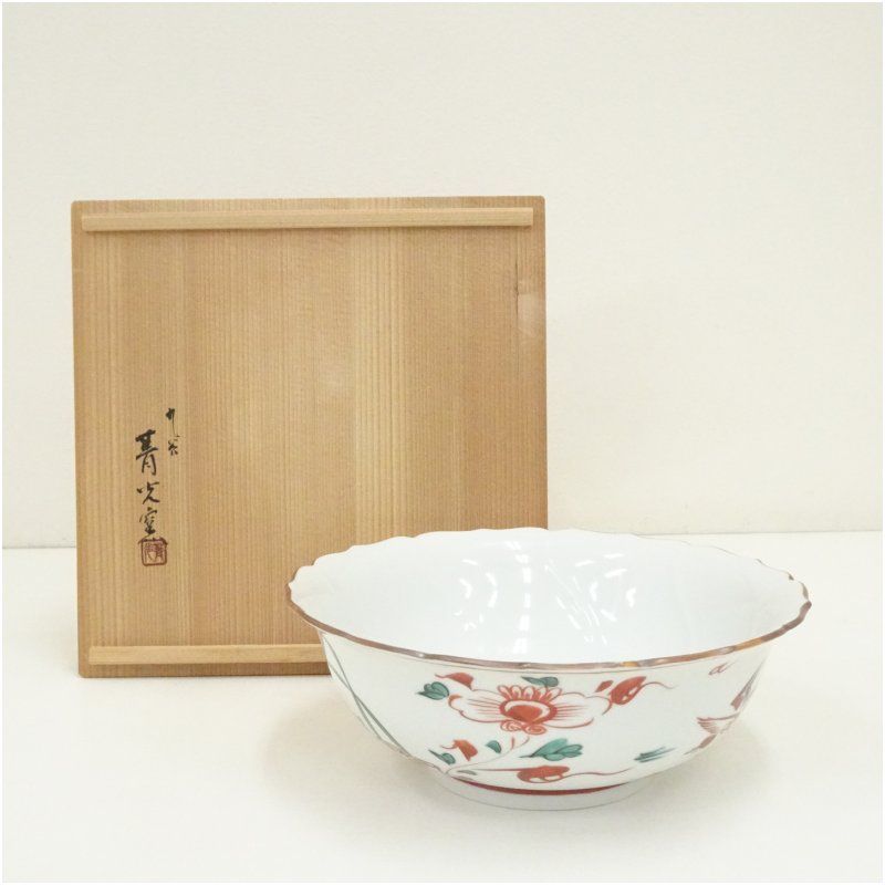 中尾 恭純 白磁牡 丹彫壷 師井上萬二 花器 hk459 有田焼 中仙 中尾