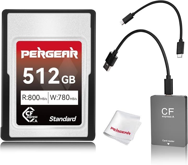 PERGEAR Standardシリーズ 512 GB Type メモリカード カードリーダー付属 最大780 MB 秒の書き込み速度 800 秒までの読み取り速度 4 K 120 P 8 30 録画対応