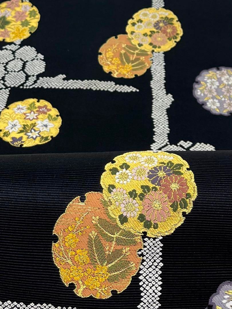 ⑦⓪⓪山下織物 糸巻 六通 袋帯 黒地 ⑦⓪⓪山下織物 糸巻 六通 袋帯 黒地 オンライン