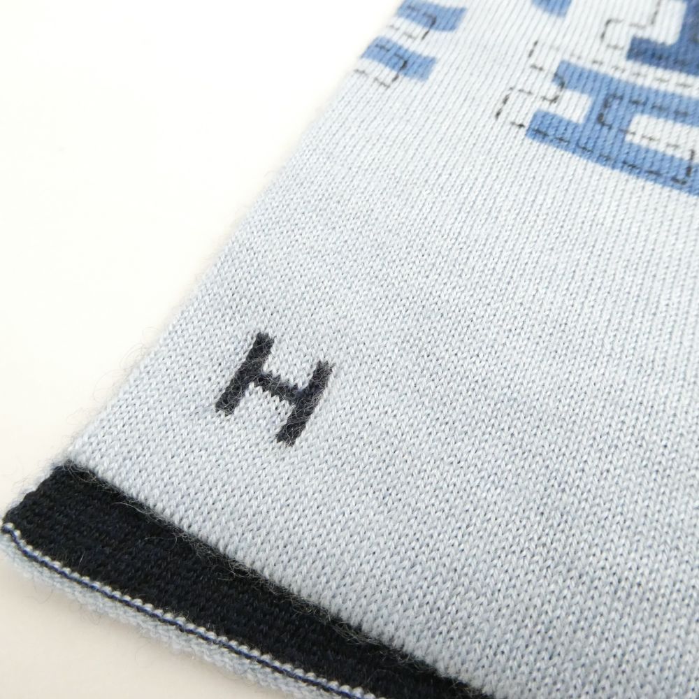 美品 HERMES エルメス マフラー カシミヤ70% シルク30% カシシル  