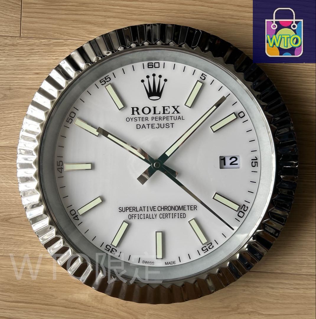希少 海外販促品 新品 ROLEX デイトジャスト大型掛け時計 シルバー