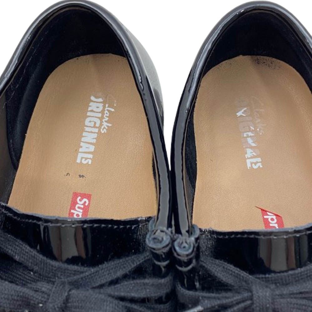 24ss SUPREME Clarks パテント レザー ワラビー 黒 Supreme SUPREME シュプリーム 24SS ×Clarks Patent Leather