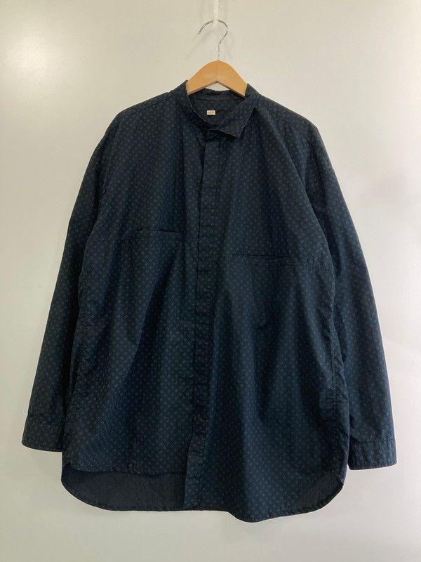 OUTIL ウティ シャツ ブルー ノーカラー OUTIL ノーカラーシャツ