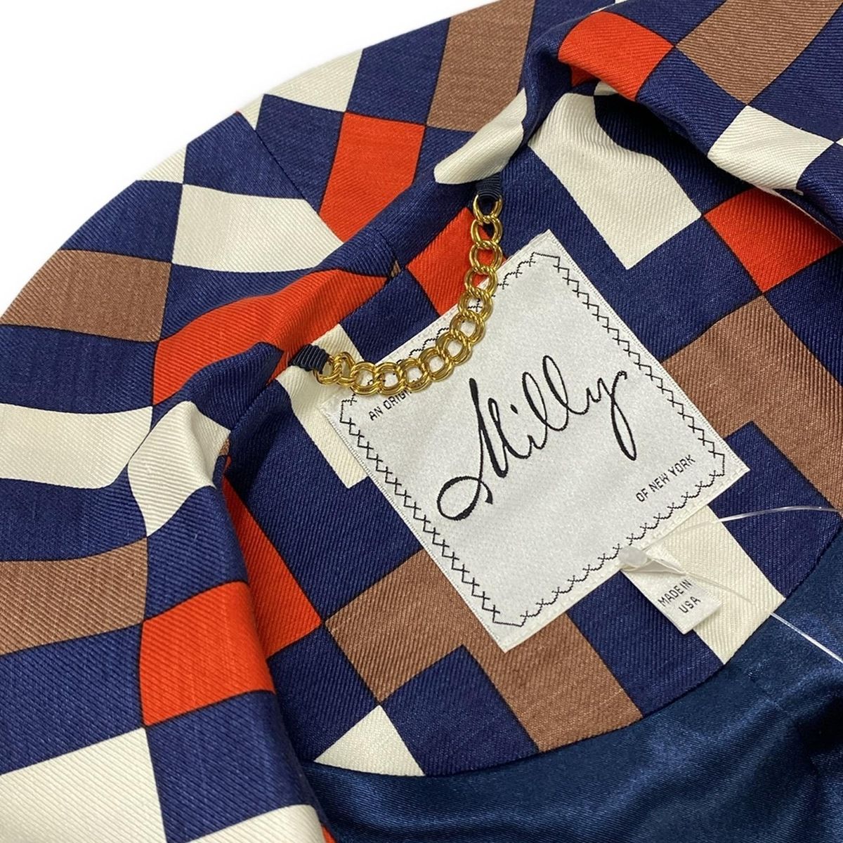 MILLY ミリー コート サイズ0 XS レディース - 白×レッド×マルチ 七分袖 チェック柄 秋 冬 SIROKUMA-CORPORATION_COM