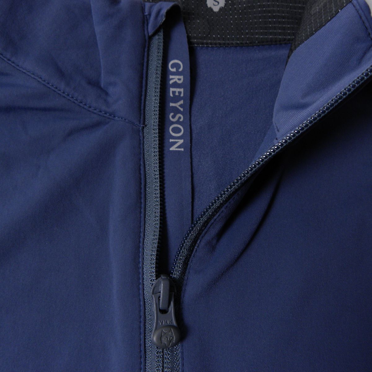 スニードジャック GREYSONグレイソン 前後オオカミアイコン付ハーフジッププルオーバーシャツ インナー ストレッチ ゴルフウェア S ブルーグレー LLC-HASEGAWATOSO_COM