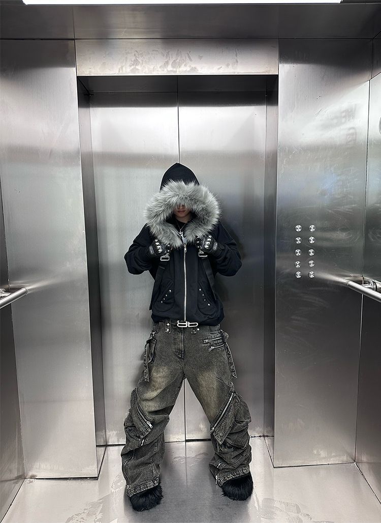 新品未使用 XENONVISION fur zip up jacket opium y2k - メルカリ 