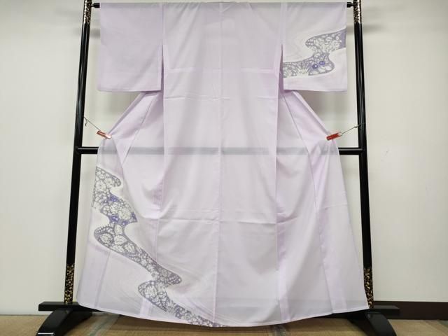 平和屋着物●人間国宝彫刻　染：左古義典　江戸小紋　訪問着　縞　正絹　逸品　AAAY9912np 平和屋着物○人間国宝彫刻 染：左古義典 江戸小紋 訪問着 縞