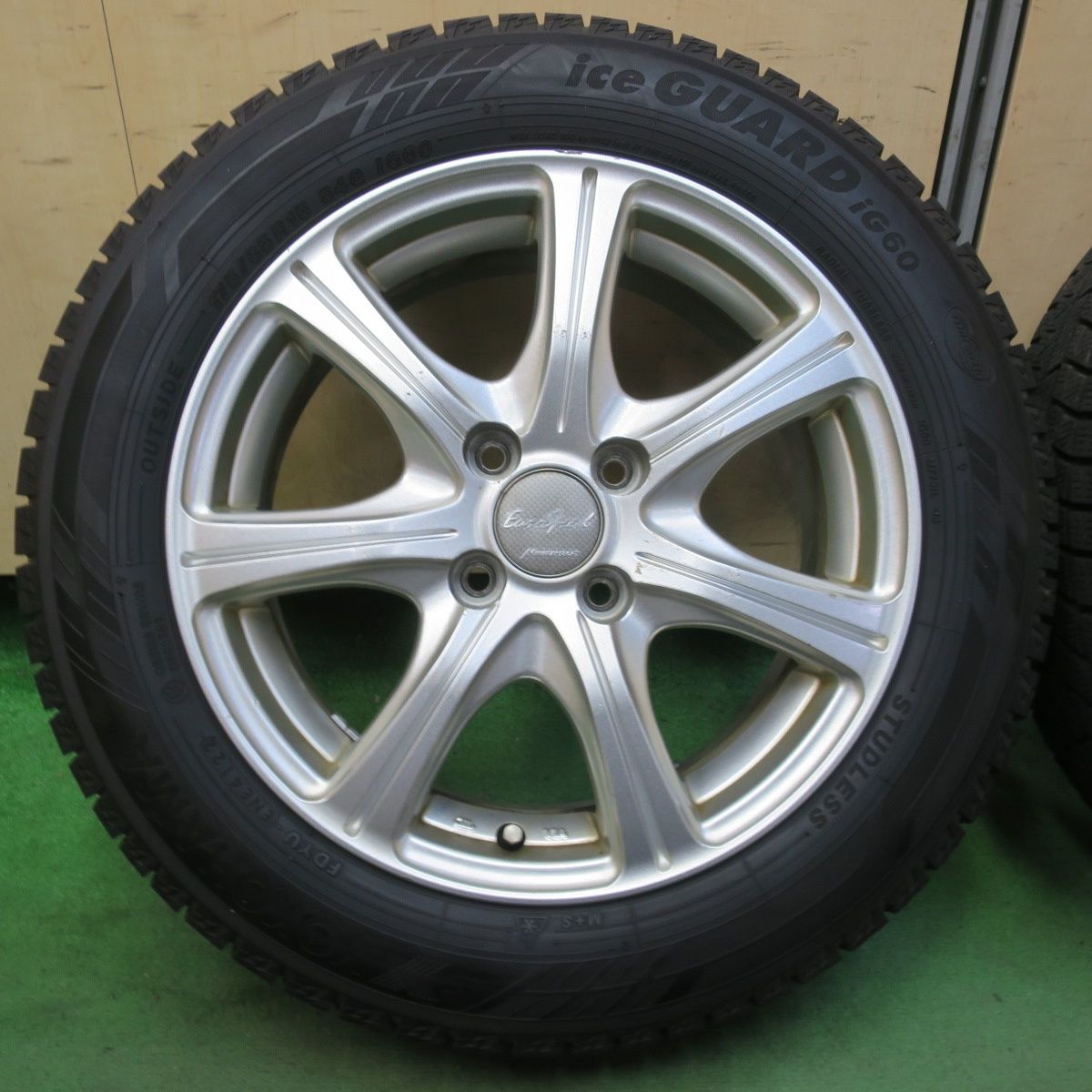 バリ溝 22年 9.5分以上 スタッドレス 175 65R15 ヨコハマ アイスガード iG60 EuroSpeed MANARAY SPORT ユーロスピード 15インチ PCD100 4H 5092306イス