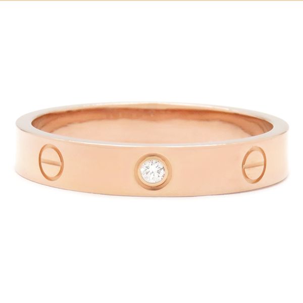 Cartier ミニラブ リング 1Pダイヤ K18WG 750♯61 カルティエ Cartier リング 指輪 ミニラブリング 1Pダイヤ K18PG