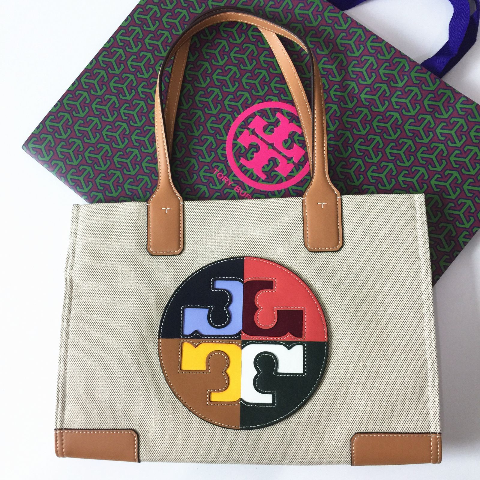 【セール中】TORY BURCH トリーバーチバッグ TORY BURCH ELLA TOTE エラ トートバッグ キャンバス ショルダーバッグ  マザーバッグ レディース バッグ アウトレット品 新品未使用