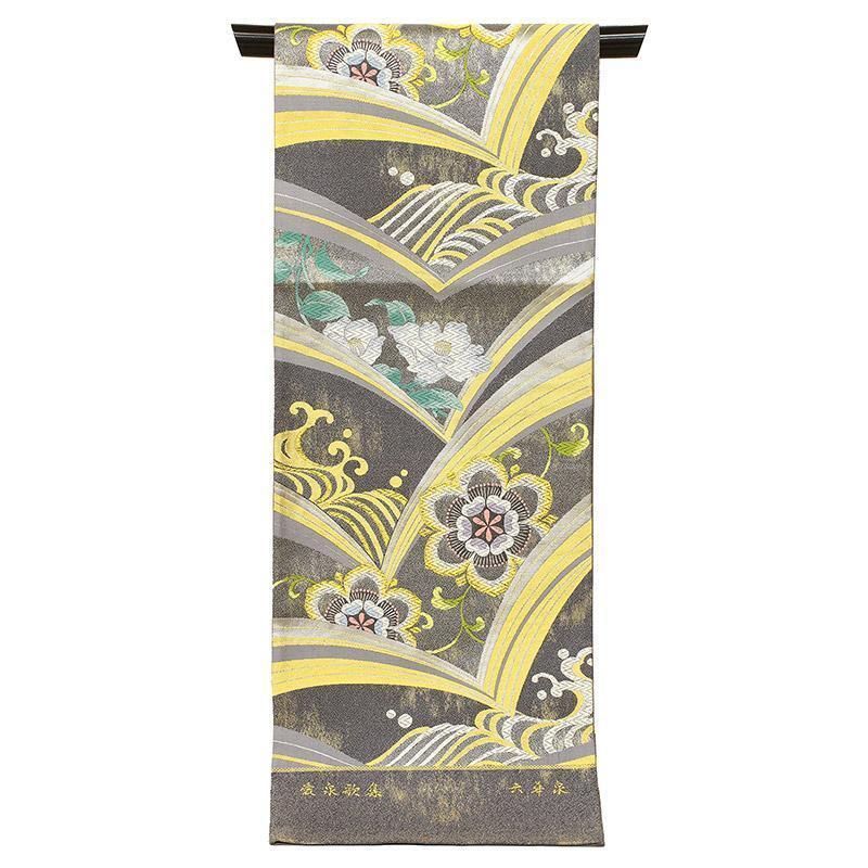 平和屋着物□極上 アンティーク 大正ロマン 振袖 駒刺繍 立波枝花文 暈