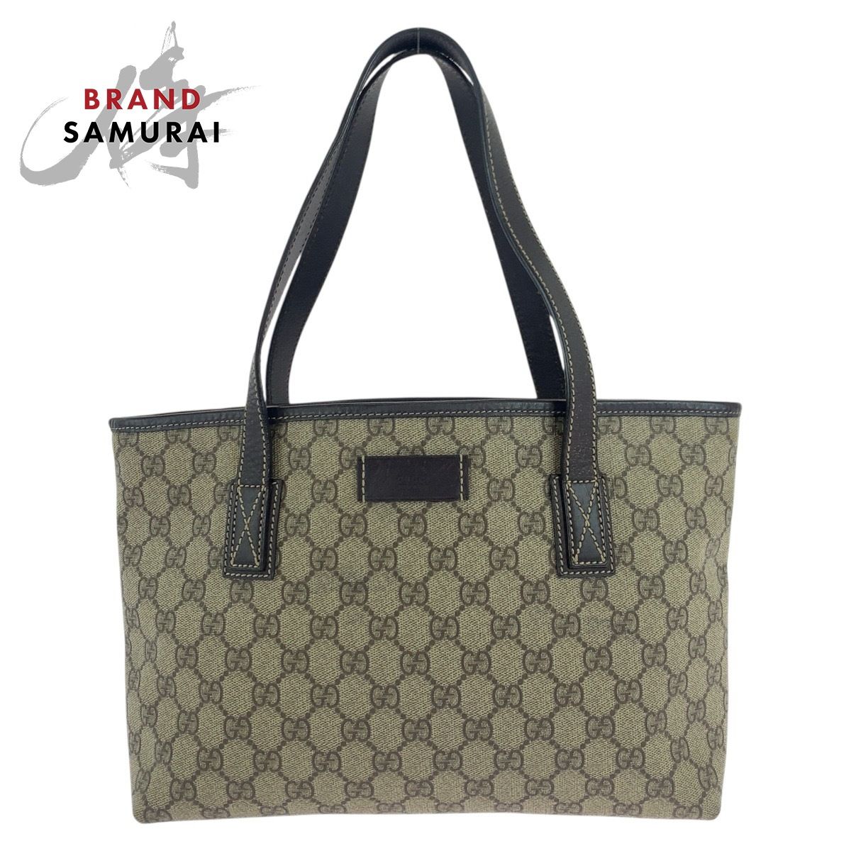 GUCCI グッチ ブラウン シルバー金具 GGスプリームキャンバス/レザー 211138 トートバッグ ハンドバッグ レディース ...
