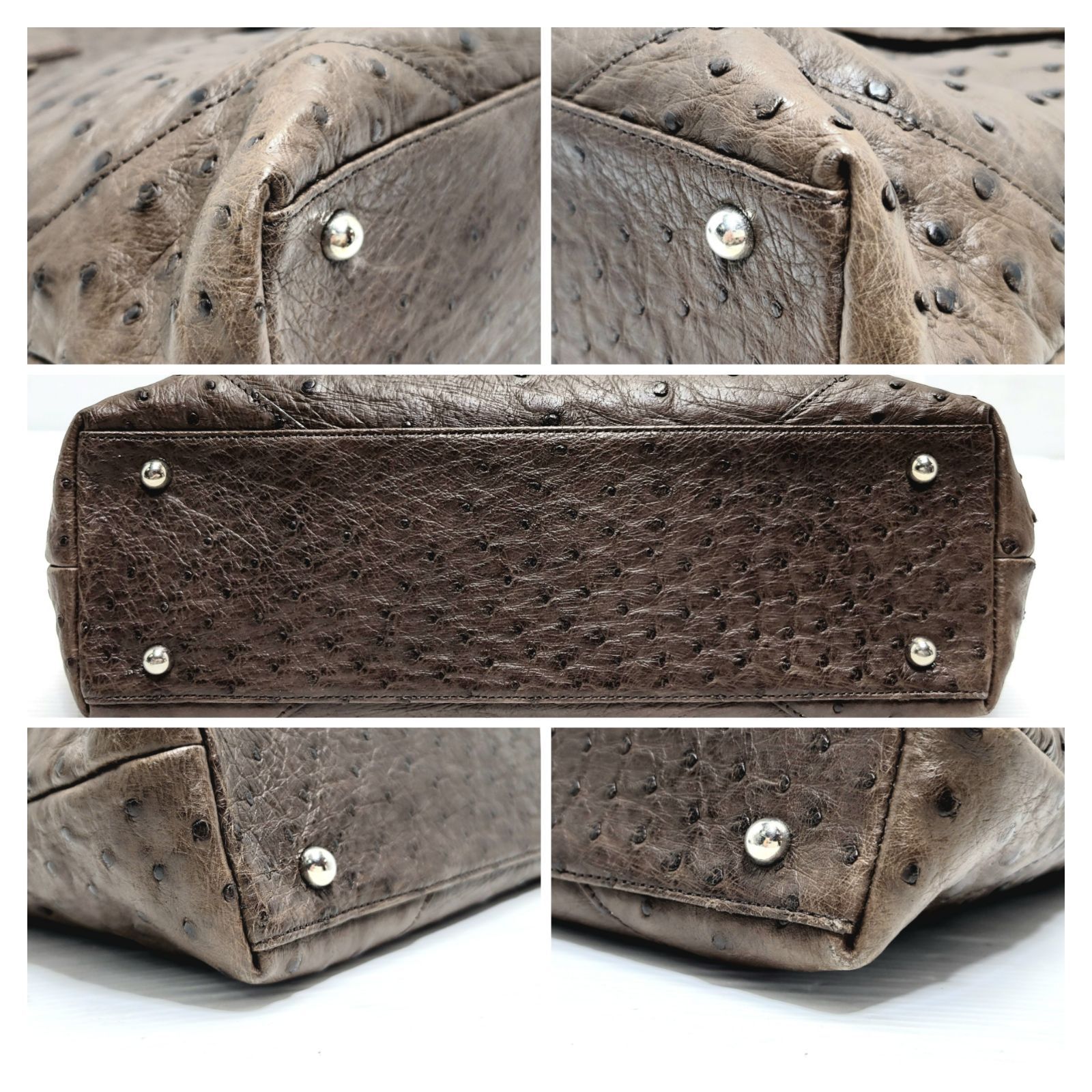 JRA オーストリッチ 2Way ハンドバッグ ショルダー 芝翫香 8769