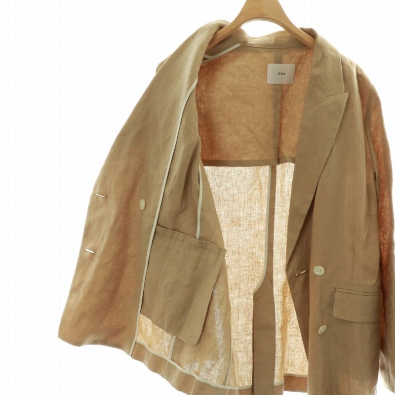 【完売品・美品】IENA イエナ レーヨン 麻 ツイード ジャケット ベージュ IENA（イエナ）の「《追加》レーヨン麻ツイードジャケット