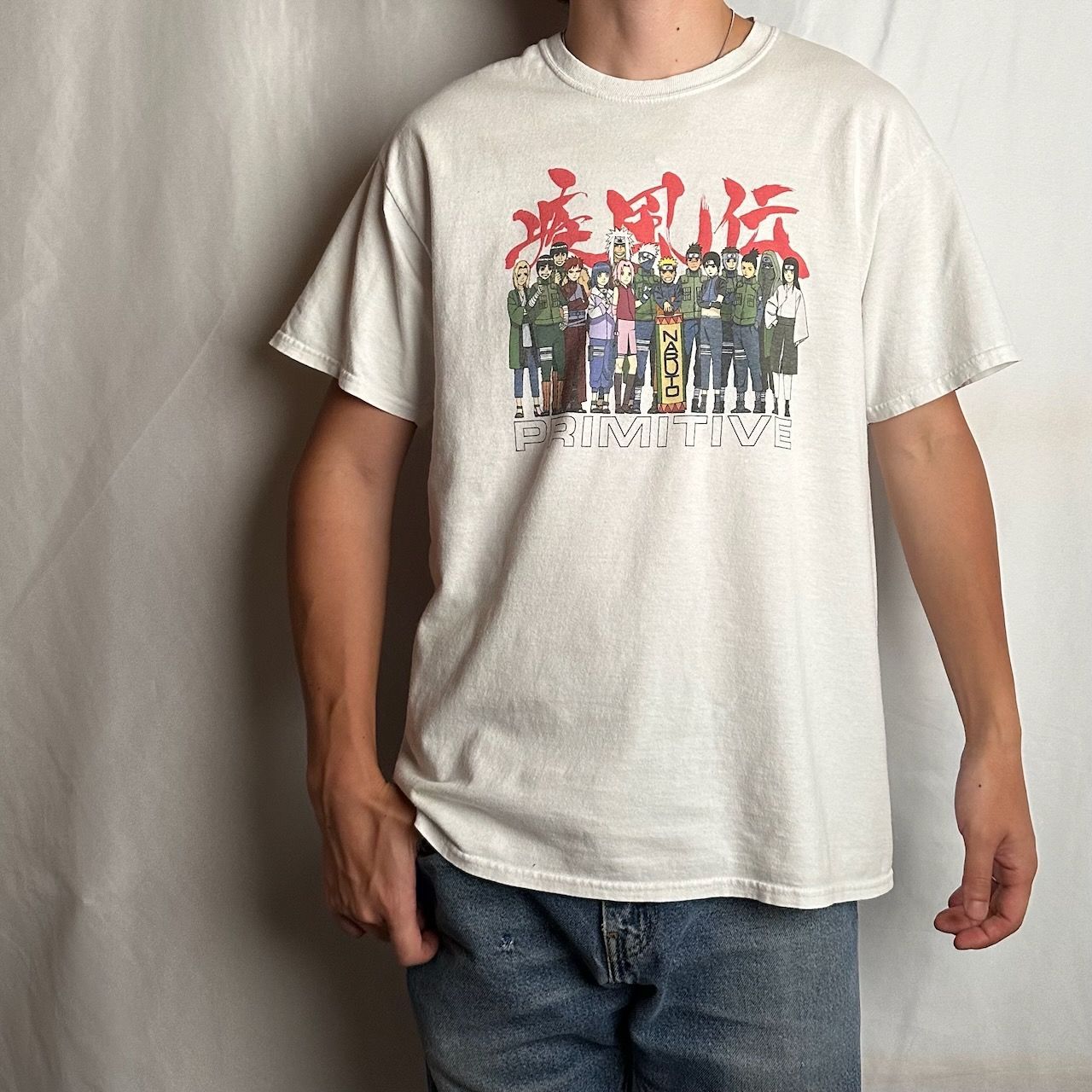 00s NARUTO ナルト 本当の全員集合 Tシャツ XXL NARUTO 海外