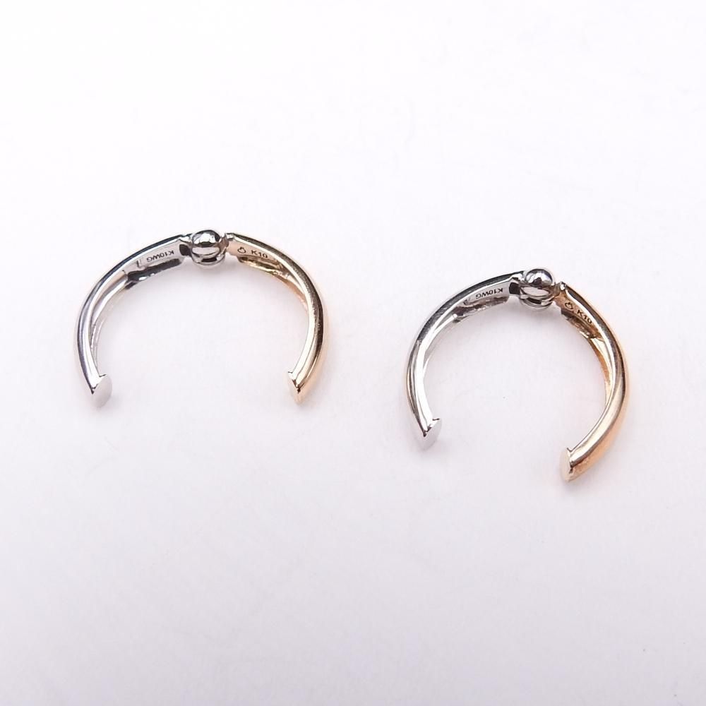 K10YG/WG イエローゴールド ホワイトゴールド イヤリング レディース  