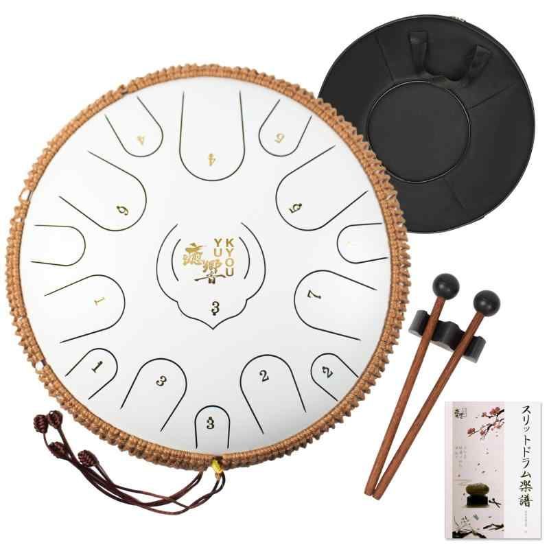 癒響YUKYOU 2025スリットドラム- 15音14インチ 35cm Dメジャ- タングドラム プロパノ一夕 楽器 打楽器 スチ一ルドラム- 音楽演奏 心の癒し 子供向け簡単楽器 瞑想ヨガ 音楽療法
