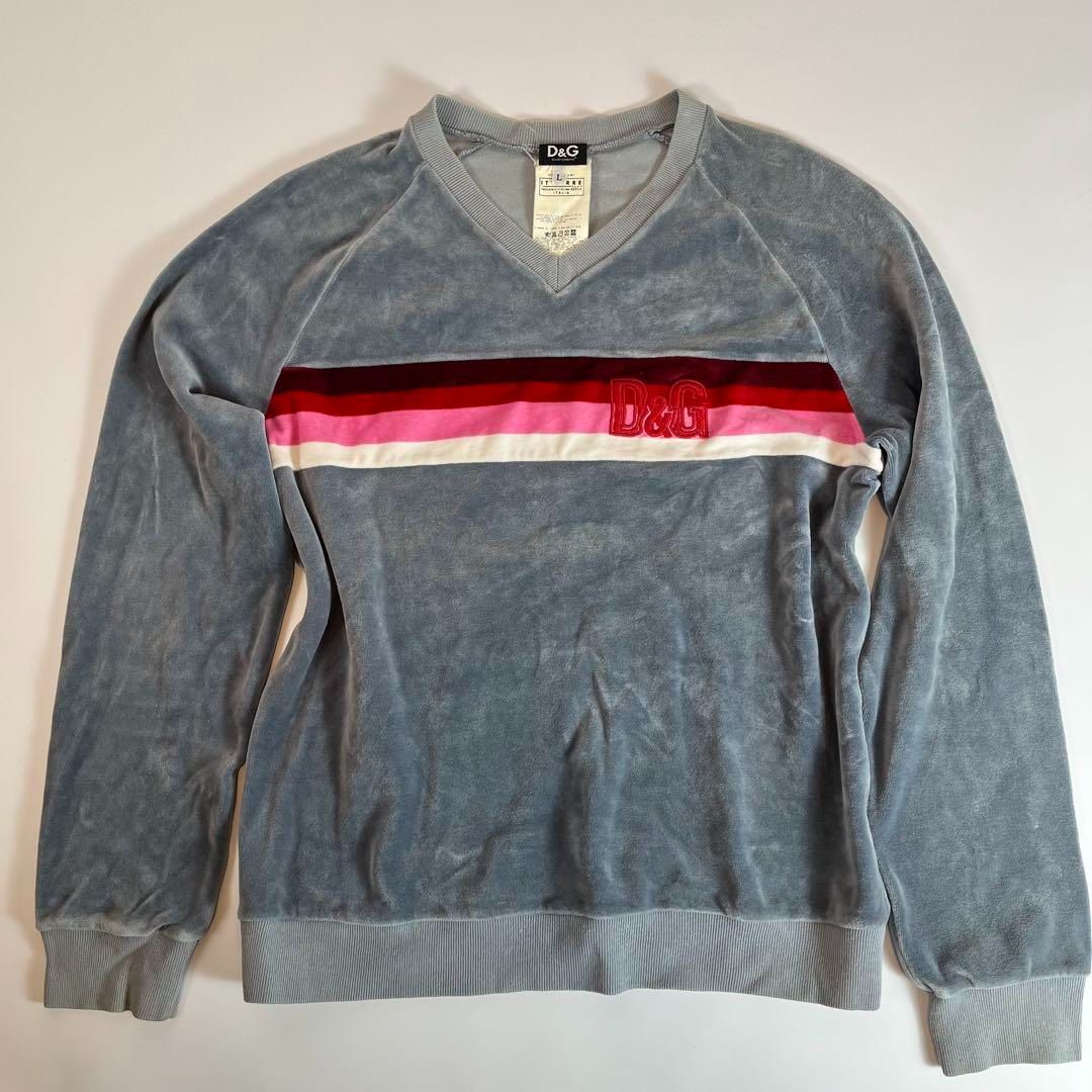 DOLCE&GABBANA スウェット ベロア D&G ドルガバ グレー L - メルカリ