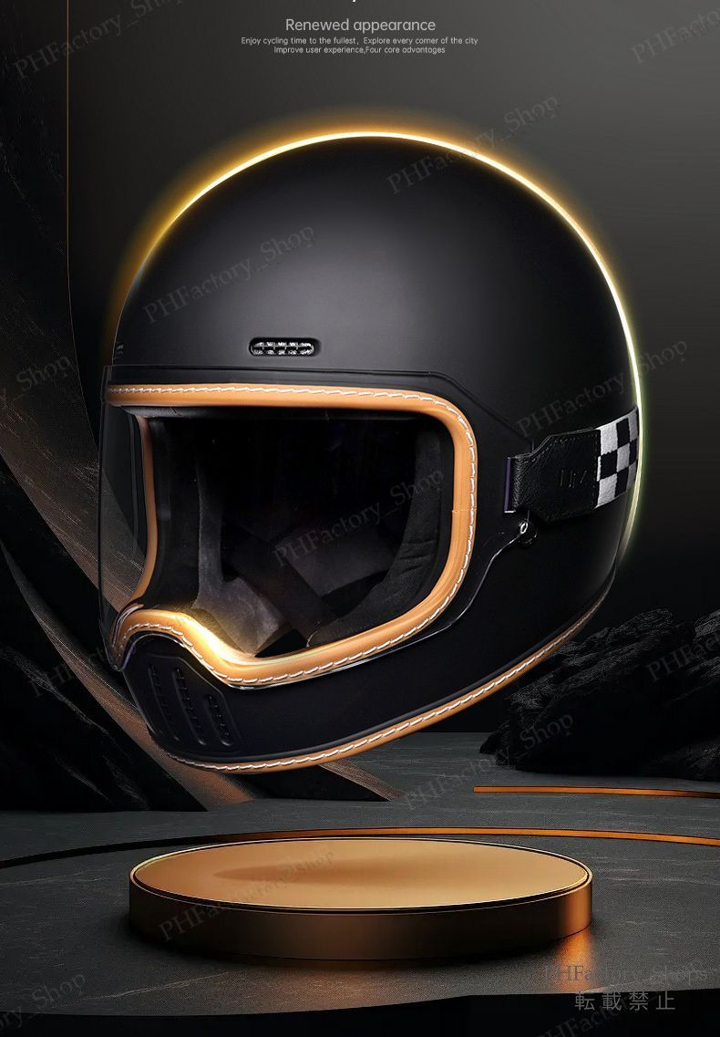 レトロヘルメット クラシック フルフェイスヘルメット ゴーグルが付き バイクヘルメット DOT認定 耐久性 安全性 通気性 男女兼用 ダークグレー A193 FFCRYSTALESIA_COM