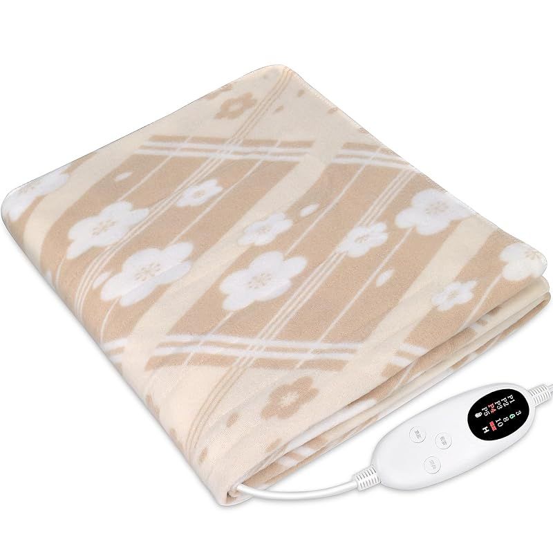 電気毛布 敷き 掛け兼用 節電 4段階タイマー 140×80cm 切り忘れ防止