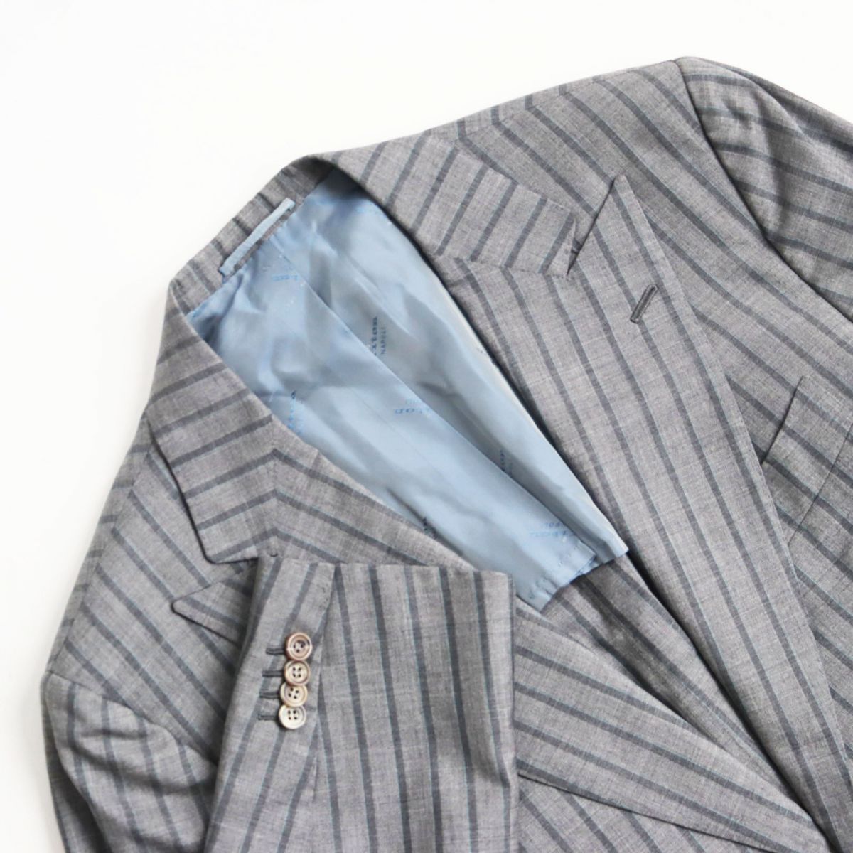 美品○Kiton キートン CIPA1960 カシミヤ×シルク ストライプ柄 