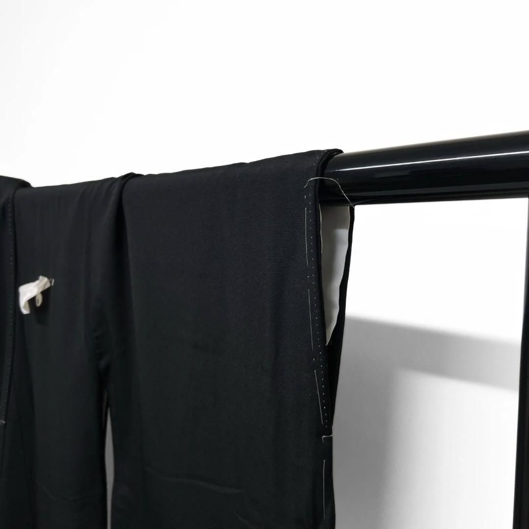 未着用 黒留袖 五つ紋 比翼付き 金彩 花 御所車 風景 着物 092a d KIN-KAAI_COM