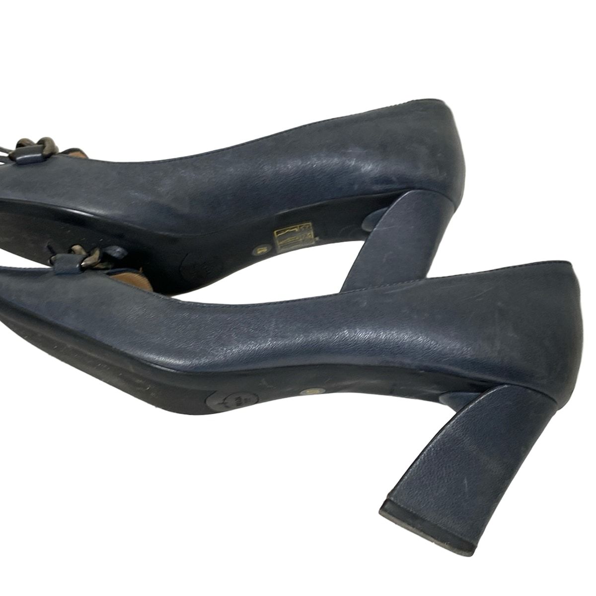 ネイビー レザー