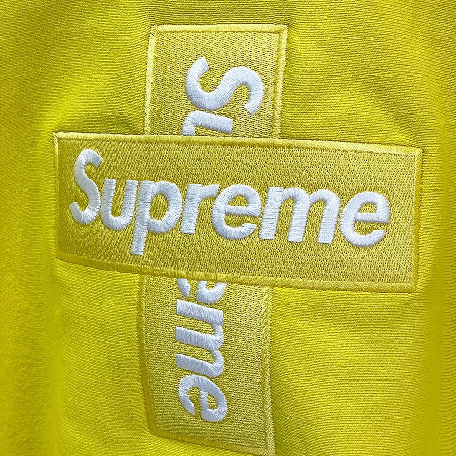 【SA】Supreme Cross Box Logo Hooded Sweatshirt Yellow シュプリーム クロス ボックスロゴ パーカー  フーディ L イエロー