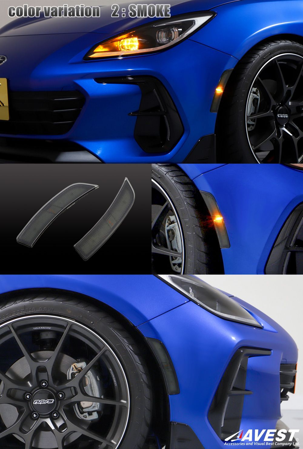スモーク】LEDサイドマーカー Version2 カラー：スモーク TOYOTA GR86