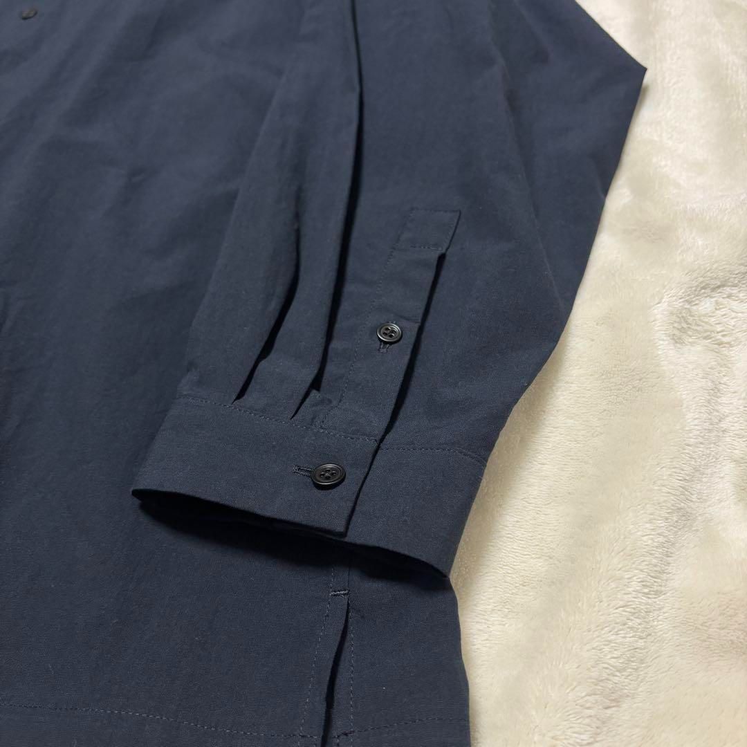 【新品未使用タグ付き】ATON シュリンクブロードオーバーサイズシャツ ネイビー 新品未使用タグ付き】ATON シュリンクブロードオーバーサイズ