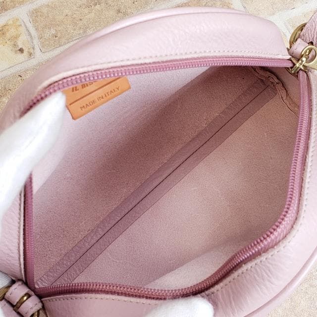 イルビゾンテ ☆ レザー 半月型 ショルダーバッグ イタリア製 ピンク