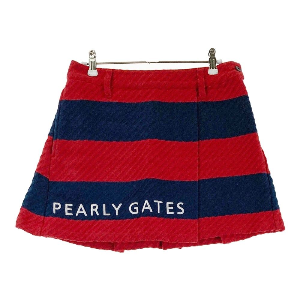 サイズ：0 PEARLY GATES パーリーゲイツ  スカート ボーダー柄 レッド系 [240101451726] ゴルフウェア レディース ストスト サイズ：0 PEARLY GATES パーリーゲイツ スカート ボーダー柄