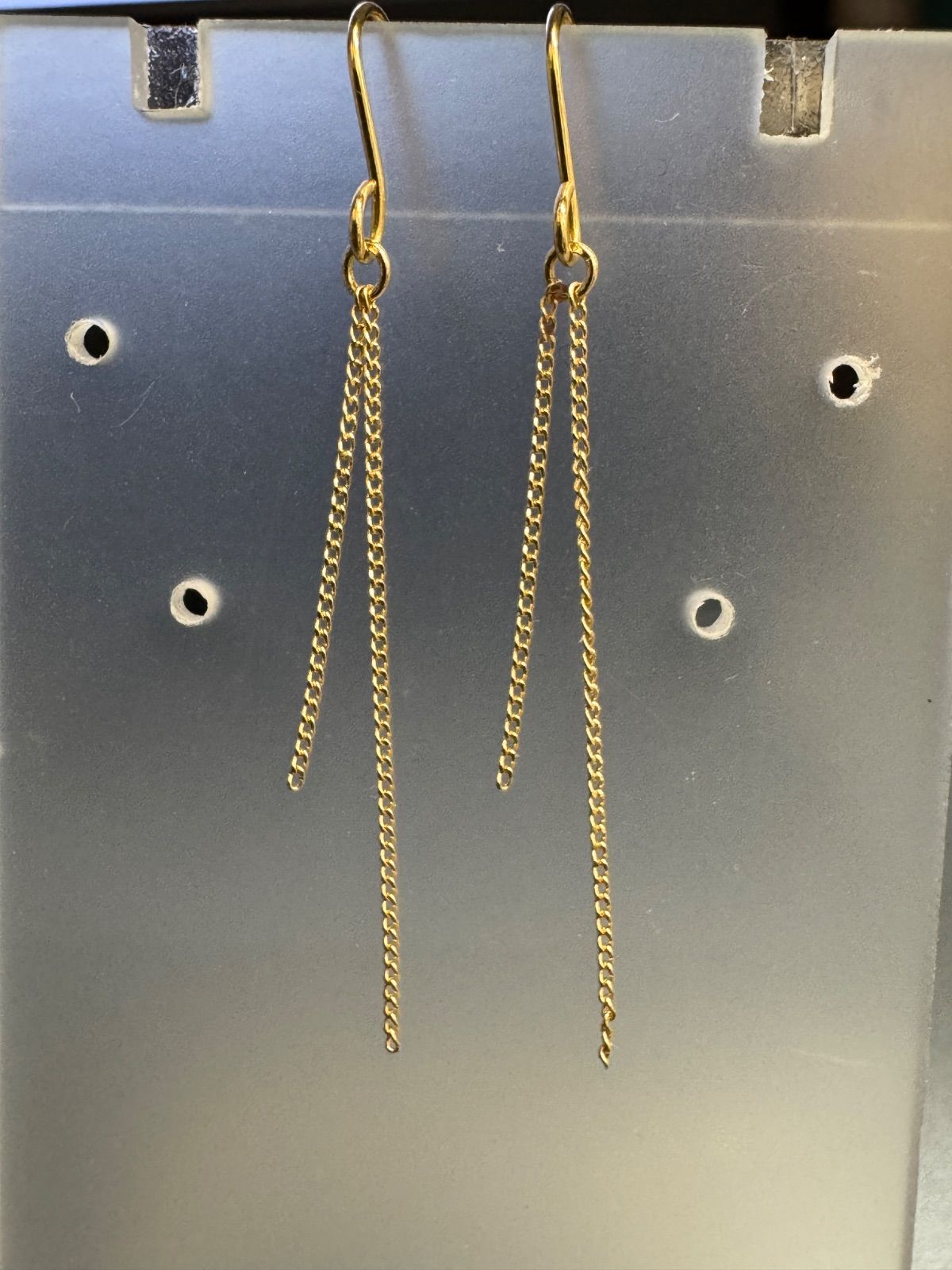 K18 チェーンピアス 18金 フック 18k スキンジュエリー 華奢アクセ フック イエローゴールド スキンジュエリー