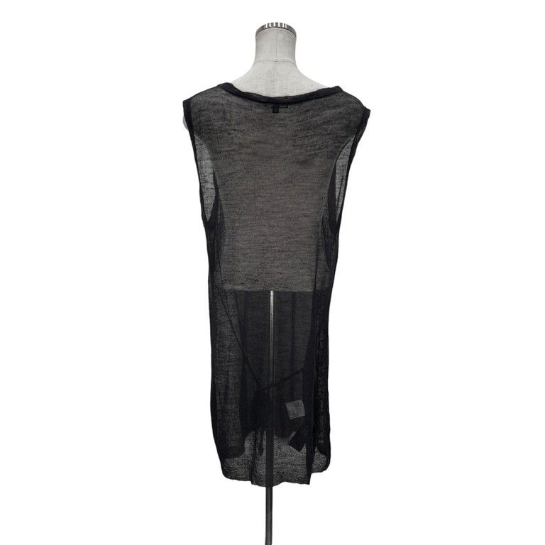 希少　本人期　ANN DEMEULEMEESTER ニット ブラック　ローゲージ ANN DEMEULEMEESTER 00s ウールシルクシースルーノースリーブ