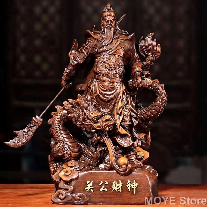 関羽 開光神像 招財祥龍 関公 置物 風水装飾 ホームオフィス装飾 幸運の贈り物