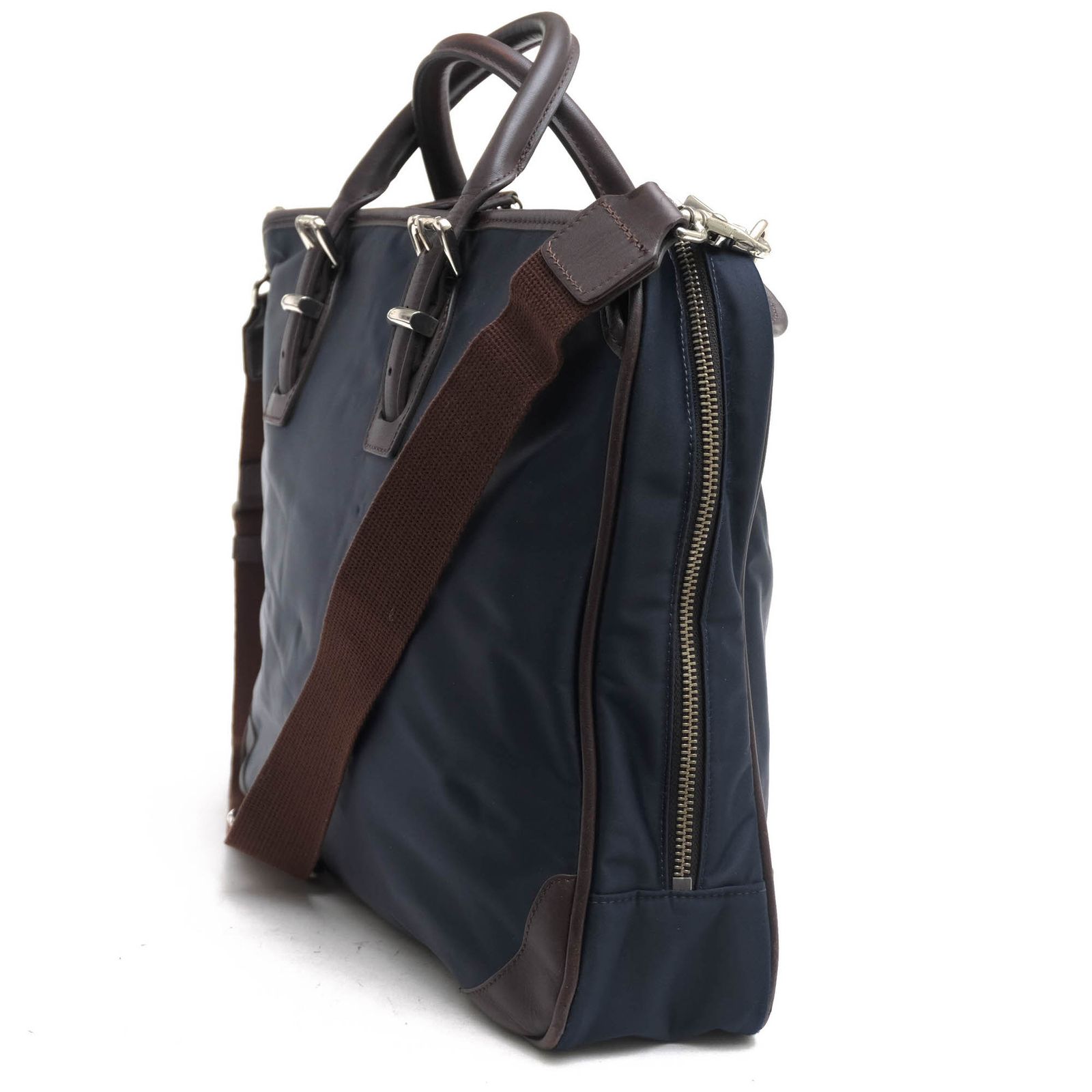 バーニーズニューヨーク　ネイビー レザー ビジネスバッグ BARNEYS NEW YORK - バーニーズニューヨーク／BARNEYS NEWYORK