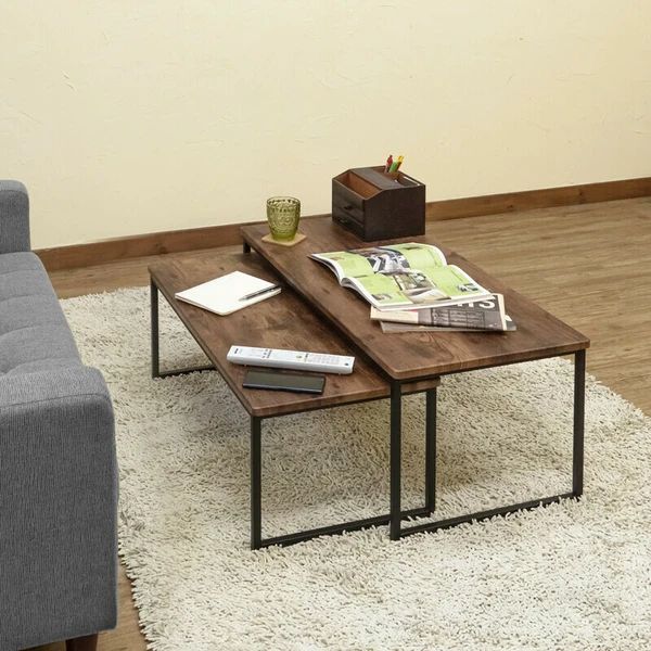 ヴィンテージ風 センターテーブル 2点セット 机