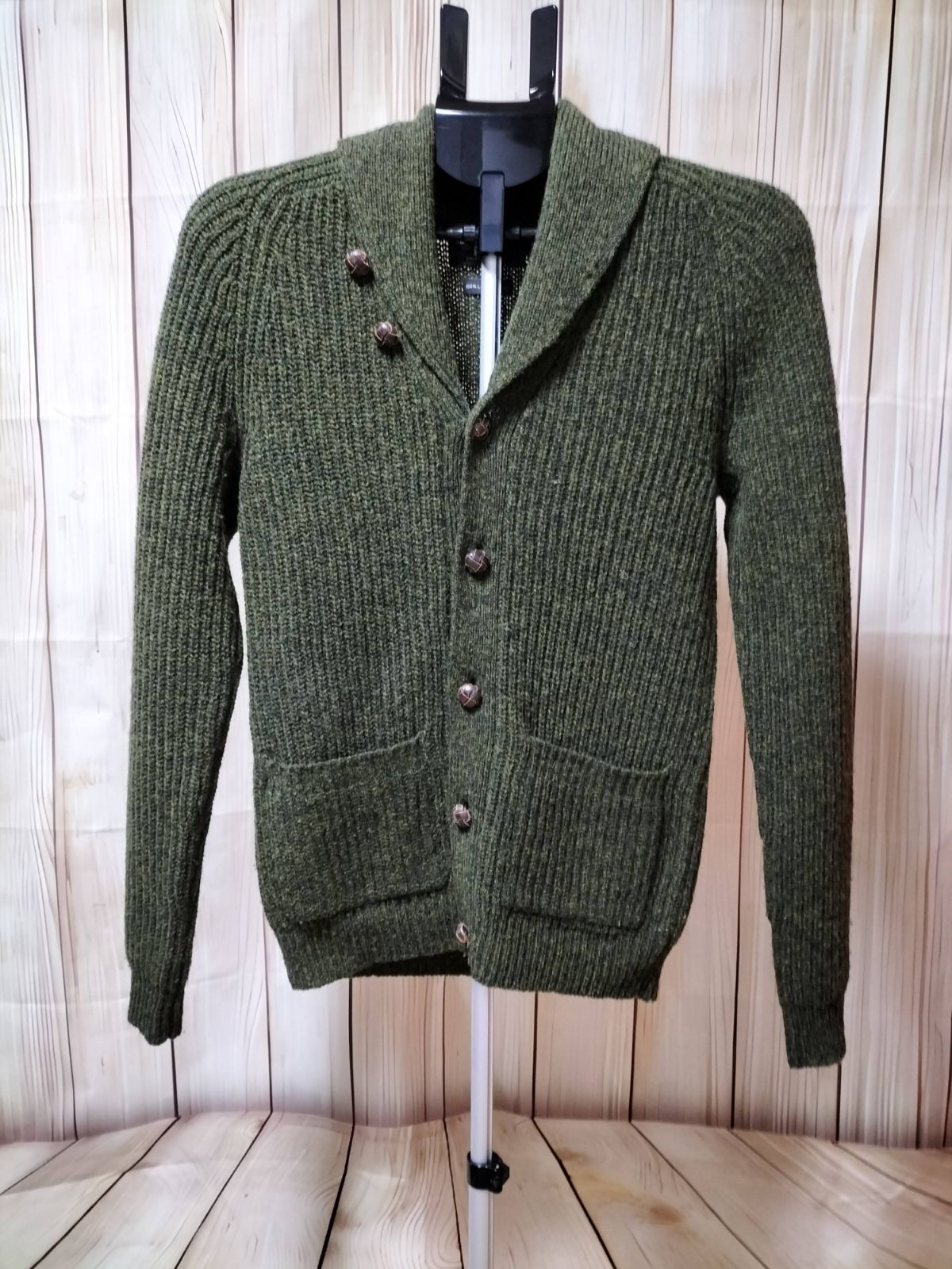 RRL ダブルアールエル カーディガン グリーン系 ラムウール XSサイズ