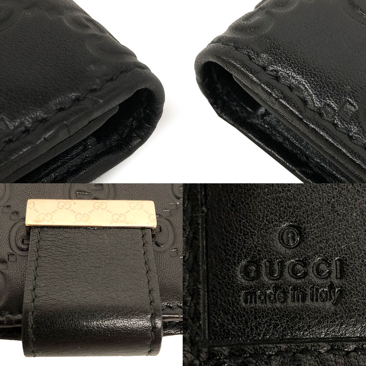 GUCCI グッチ シマ GG柄 二つ折り 長財布 財布 ウォレット ロゴバー