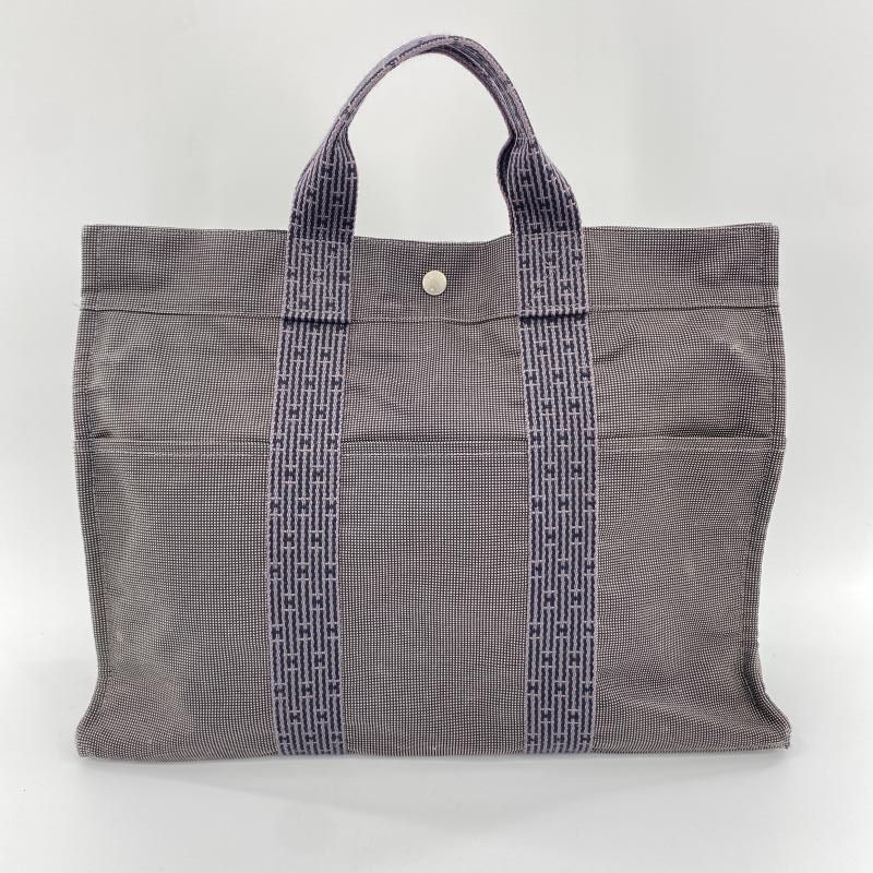 エルメス エールライン トートバッグ ダークグレー【中古・美品】 エールライン HERMES トートバッグMM グレー 廃番 中古品 程度AB