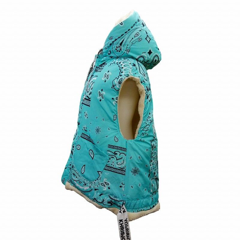 クリスジョイ KHRISJOY 美品 ダウンベスト リバーシブル ペイズリー柄