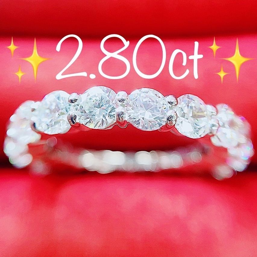 完全オーダー制☆2.80ct☆共有✨2点留めダイヤモンドフルエタニティ 