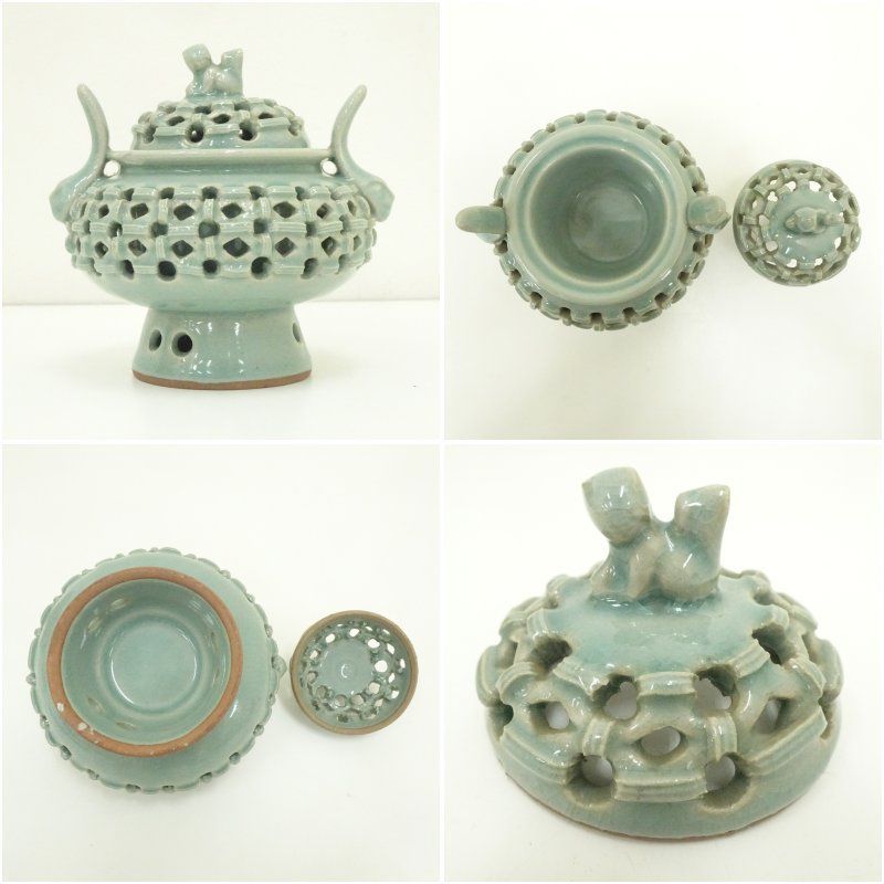萬珠堂 謹製 香炉 青磁 八田蘇谷 桐箱付き お香 古美術品 骨董 seiji 買取作家】八田蘇谷（はったそこく） | 骨董品・古美術・茶道具