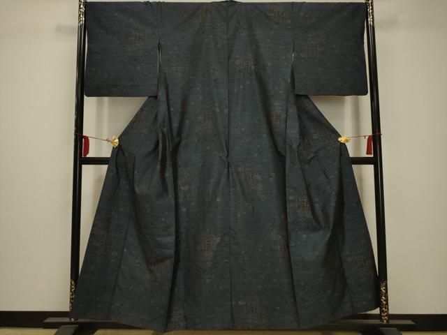 平和屋着物▽訪問着 紬地 単衣 舞花文 正絹 逸品 DAAS0131az 平和