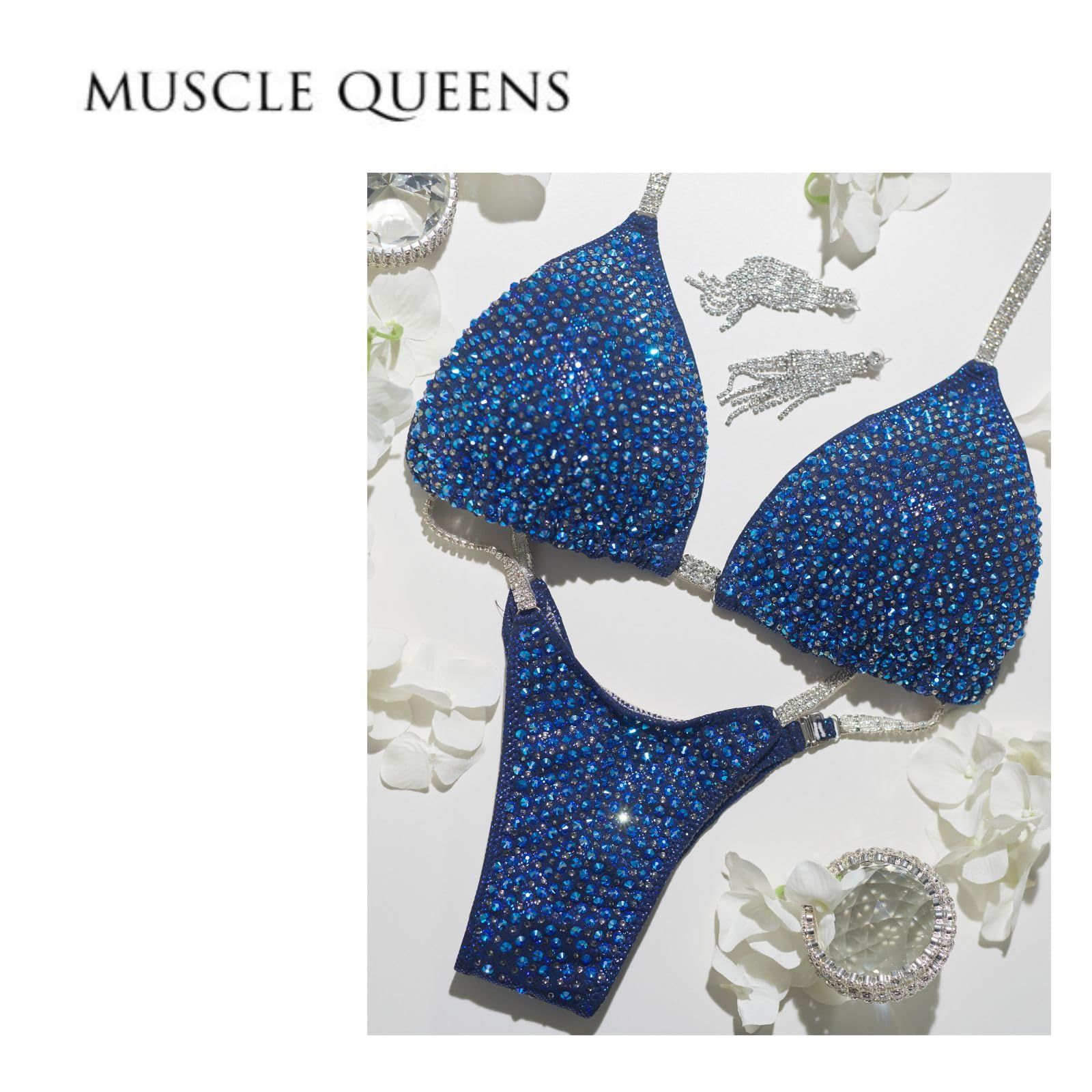 マッスルクイーンズ❤︎ウォーターブルーコンテスト用ビキニ　大会用ビキニ FABULOUS TIME] Muscle Queens マッスルクイーンズ ボディメイク 大会