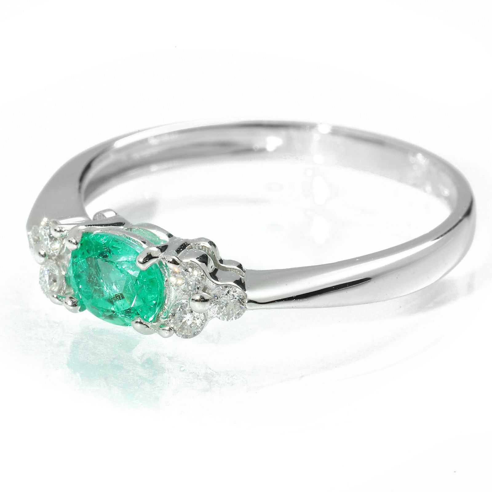 リング・指輪 K18WG エメラルド K18WG エメラルド・ダイヤ リング