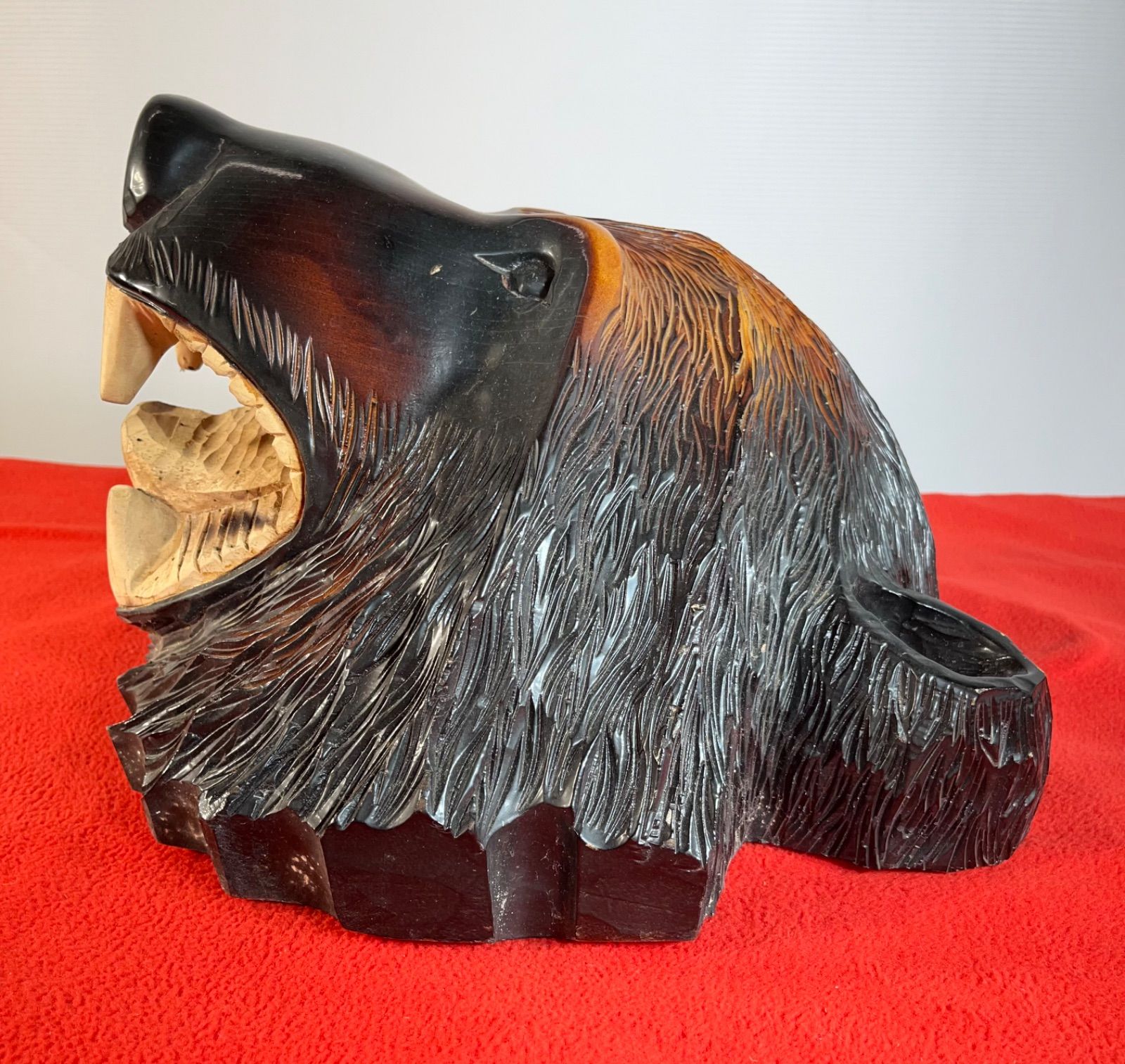 美品】木彫 クマ 熊 インテリア 置物 工芸品 美術品 A3419 【公式通販】