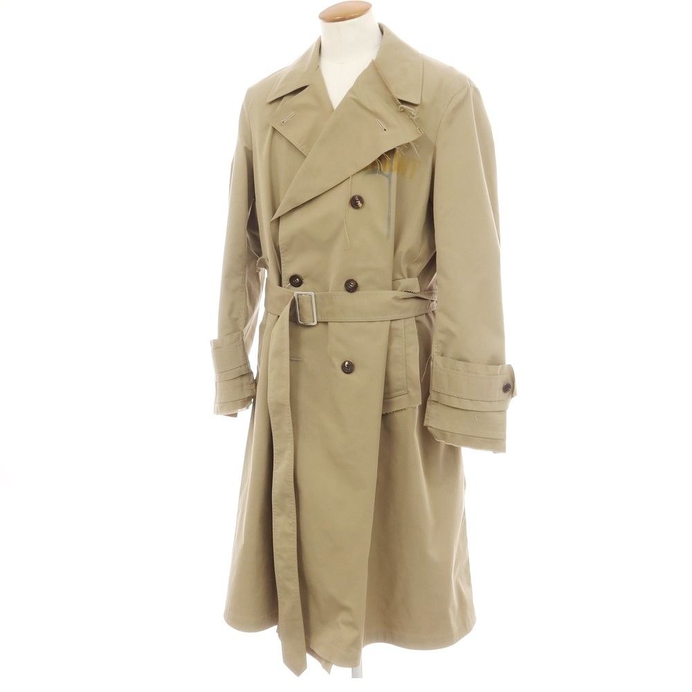 【中古】オールモストブラック ALMOSTBLACK ポリエステル トレンチコート カーキベージュ【サイズ2】【メンズ】